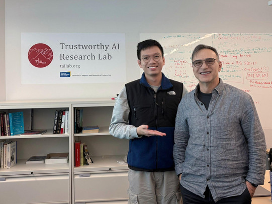 Toan with Associate Prof. Reza Samavi during the visit to the Trustworthy AI Research Lab (TAILab) at TMU. 